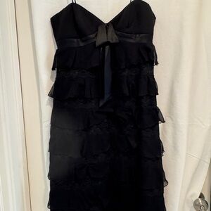 Laundry By Shelli Segal Black Layered Mini Dress-NWT 100% Silk